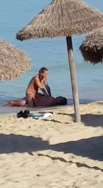 Caught by voyeur fucking on the beach